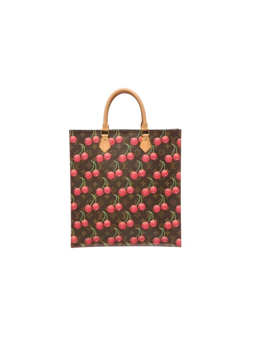 Louis Vuitton Tote Bag Takashi Murakami Sac Plat Monogram Cherry Brown
